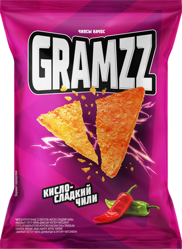 Чипсы кукурузные GRAMZZ Начос, со вкусом кисло-сладкий чили, 55г, фотография