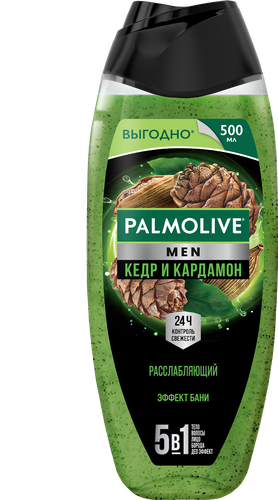 Гель для душа мужской PALMOLIVE Men 5в1 Кедр и кардамон, 500мл, фотография