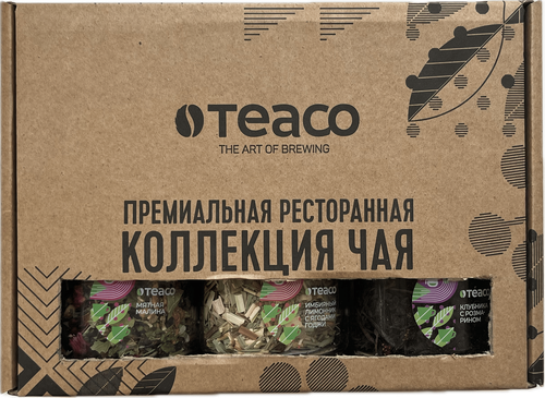 Набор чайный TEACO Премиальная ресторанная коллекция, 6 вкусов, в стеклянных банках, 190г, фотография