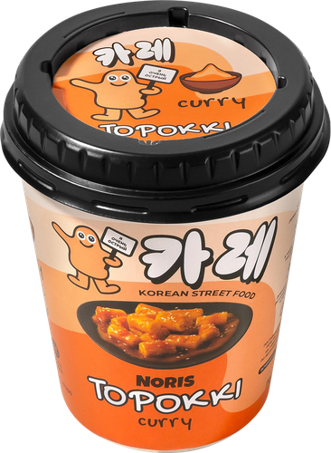 Рисовые палочки NORIS Топокки с соусом карри, 112г, крупный план
