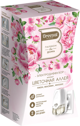 Диффузор электрический BREESAL Цветочная аллея+сменный флакон с ароматической жидкостью, 20мл, изображение