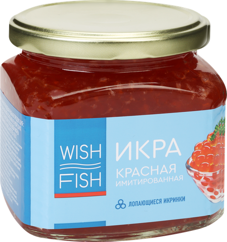Икра лососевая WISH FISH лопающаяся имитированная, 420г, вид