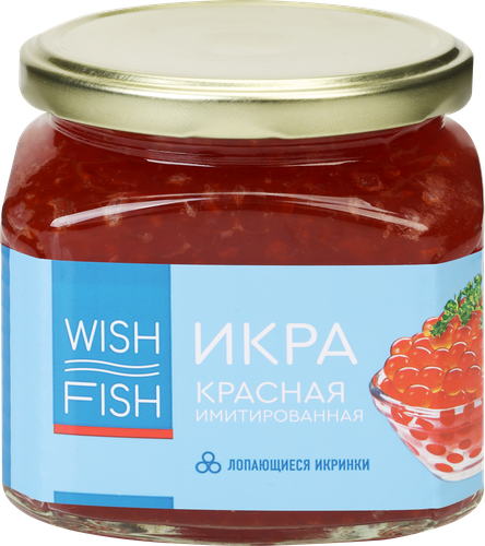 Икра лососевая WISH FISH лопающаяся имитированная, 420г, детальное фото