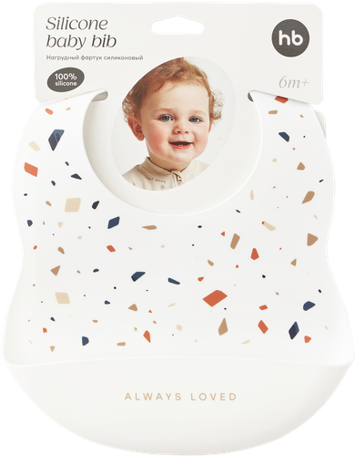 Фартук HAPPY BABY силиконовый с кармашком, с 6 месяцев, крупный план