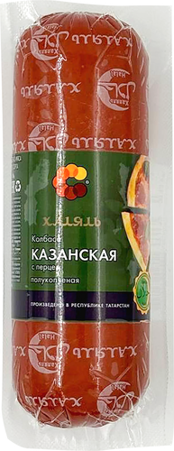 Колбаса полукопченая СОСНОВОБОРСКАЯ Казанская с перцем Халяль, 330г, вид