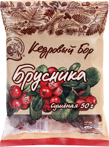 Брусника КЕДРОВЫЙ БОР сушеная, 50г, фото