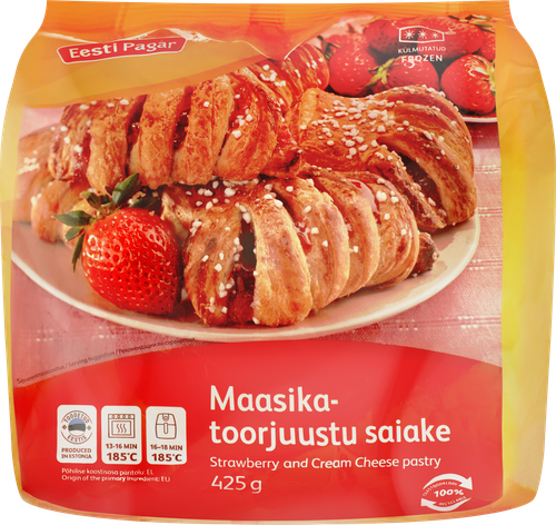 Слойка EESTI PAGAR с клубникой и сливочным сыром, 425г, детальное фото