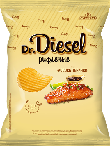 Чипсы картофельные DR.DIESEL со вкусом лосось терияки, 120г, изображение