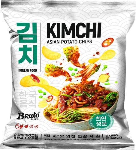 Чипсы картофельные BRUTO со вкусом Кимчи, 80г, детальное фото