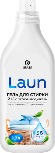 Гель для стирки GRASS Laun 2в1 с пятновыводителем, 1,7л, детальное фото