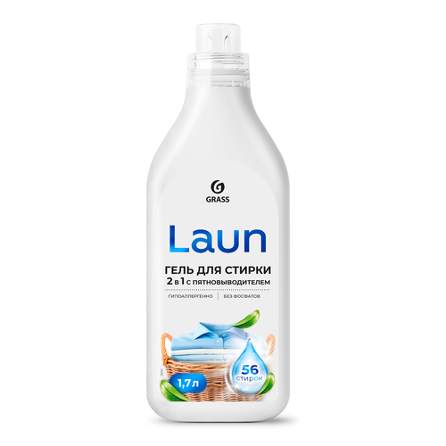 Гель для стирки GRASS Laun 2в1 с пятновыводителем, 1,7л, крупный план