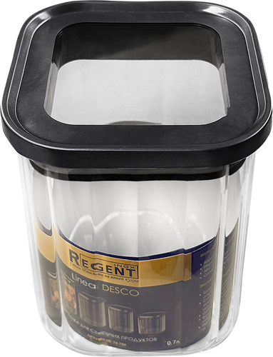 Банка для сыпучих продуктов REGENT INOX Linea Desco, 0.7л, Арт. 74-709, крупный план
