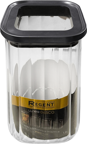 Банка для сыпучих продуктов REGENT INOX Linea Desco, 1.2л, Арт. 74-711, изображение