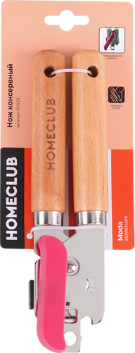Нож консервный HOMECLUB Moda, железо, дерево, Арт. KML10, крупный план