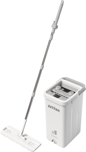 Система для уборки ZETTER M 2.0, швабра и ведро с отжимом, 10л, картинка