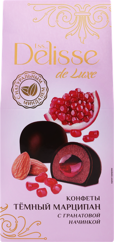 Конфеты DELISSE DE LUXE темный марципан с гранатовой начинкой, 98г, вид