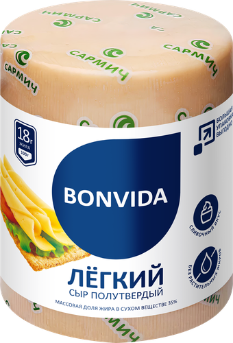 Сыр BONVIDA Легкий полутвердый 35%, без змж, весовой, картинка