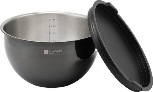 Миска с крышкой PLATINUM CHOICE Dark, нержавеющая сталь, пластик, 3.1л, Арт. WN-1, вид