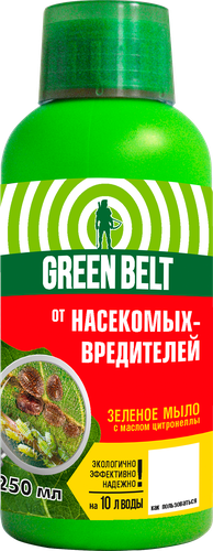 Средство от насекомых-вредителей GREEN BELT Зеленое мыло, с маслом цитронеллы, Арт. 01-741, 250мл, вид