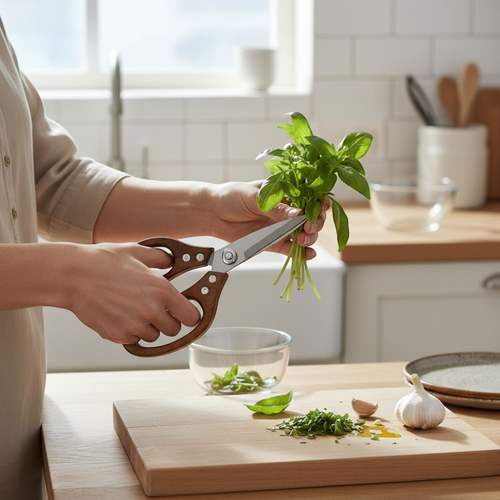 Ножницы кухонные HOMECLUB Кухни России, нержавеющая сталь, акация, Арт. LRC-6, фото