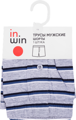 Трусы мужские INWIN шорты р. 46–54, серые в полоску, Арт. NBS-6, фотография