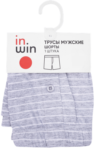 Трусы мужские INWIN шорты р. 46–54, серые с принтом, Арт. NBS-7, изображение
