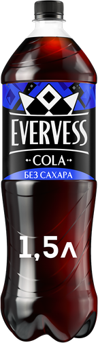 Напиток EVERVESS Кола без сахара газированный, 1.5л, крупный план