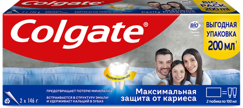 Зубная паста COLGATE Максимальная защита от кариеса Свежая мята, 200мл, крупный план