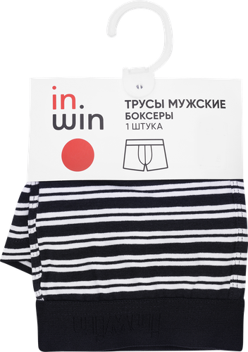 Трусы мужские INWIN боксеры р. 46–54, темно-синие в полоску, Арт. NB-5, фото