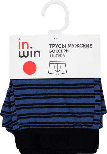 Трусы мужские INWIN боксеры р. 46–54, темно-синие в полоску, Арт. NB-5, крупный план