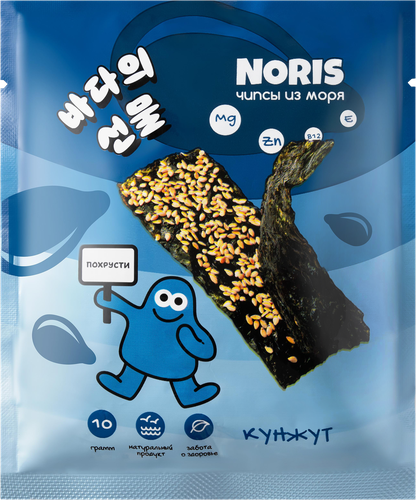 Чипсы нори NORIS с кунжутом, 10г, фотография