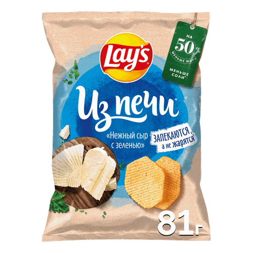 Чипсы картофельные LAY'S Нежный сыр с зеленью, 81г, картинка