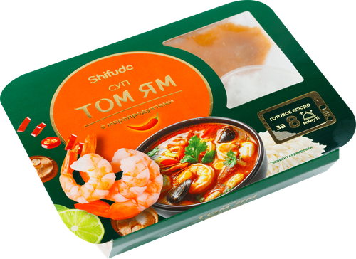 Суп ШИФУДО Том Ям, из морепродуктов с рисом, 400г, картинка