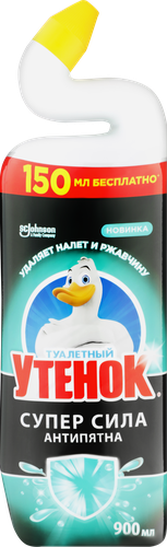 Средство для чистки унитаза ТУАЛЕТНЫЙ УТЕНОК Антипятна, 900мл, изображение