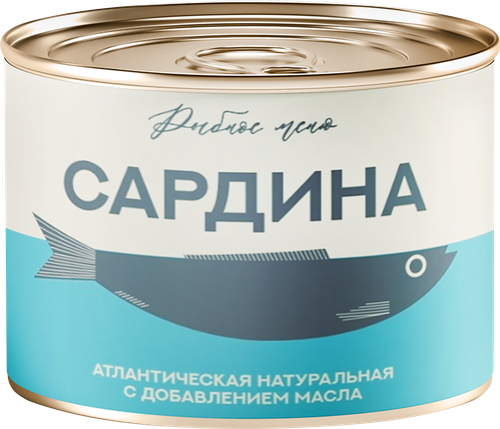 Сардина Атлантическая РЫБНОЕ МЕНЮ с добавлением масла, 250г, фотография