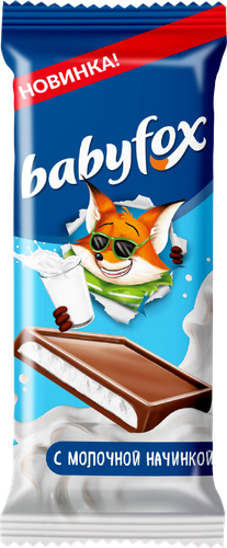Шоколад BABYFOX с молочной начинкой, 24г, фотография