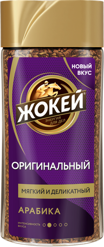 Кофе растворимый ЖОКЕЙ Оригинальный Арабика с добавлением цикория, 90г, вид