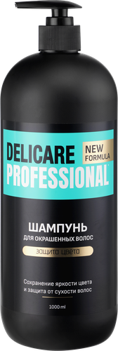 Шампунь для окрашенных волос DELICARE Professional, 1000мл, вид