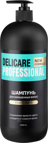 Шампунь для окрашенных волос DELICARE Professional, 1000мл, вид