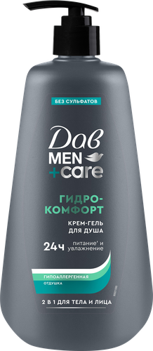 Крем-гель для душа мужской ДАВ Men+care Гидрокомфорт, 610мл, изображение