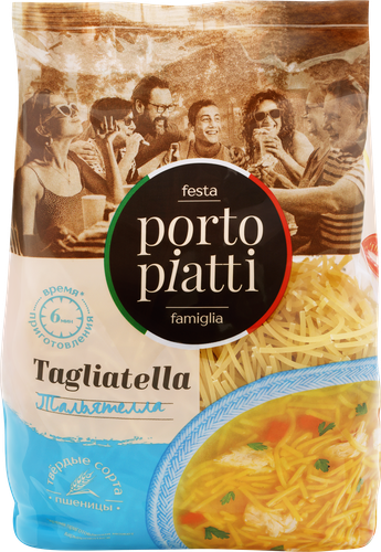 Макароны PORTO PIATTI Тальятелла, 400г, крупный план