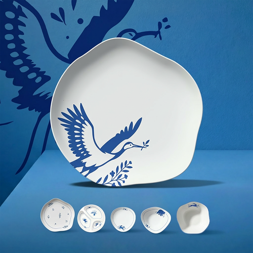 Тарелка обеденная PLATINUM CHOICE Журавль, 27 см, картинка