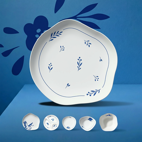 Тарелка обеденная PLATINUM CHOICE Листочки, 27 см, изображение