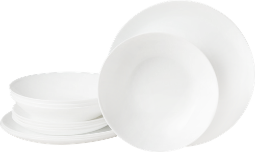 Набор тарелок LUMINARC Diwali Blanc, на 4 персоны (суп, обед, десерт), белый, Арт. 20000003479, 12шт, фото
