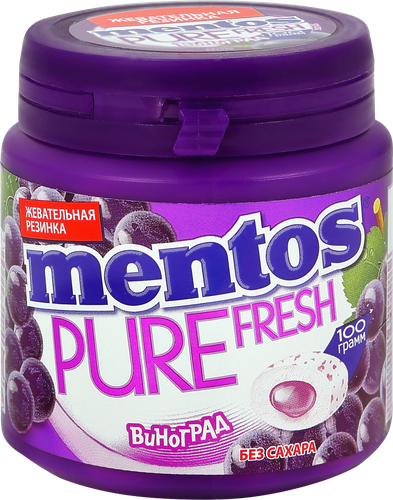 Жевательная резинка MENTOS Pure Fresh вкус виноград, 100г, детальное фото