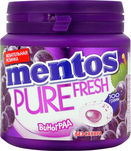 Жевательная резинка MENTOS Pure Fresh вкус виноград, 100г, изображение
