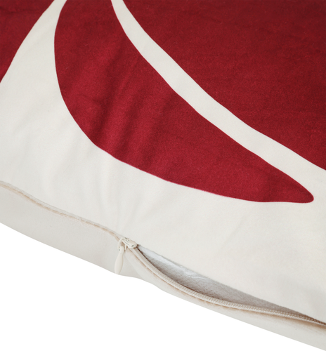 Подушка декоративная HOMECLUB Velvet 45х45см, бежевая с бордовым цветком, Арт. CJ1224-1, картинка