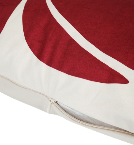 Подушка декоративная HOMECLUB Velvet 45х45см, бежевая с бордовым цветком, Арт. CJ1224-1, изображение