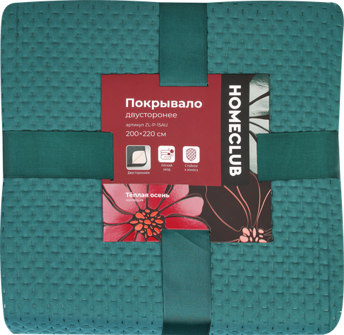 Покрывало двустороннее HOMECLUB Velvet 200х220см, ультрастеп, Арт. ZL-P-15AU, фотография