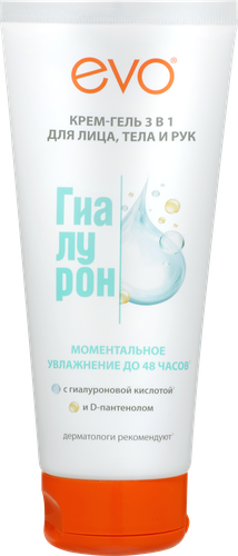 Крем-гель EVO Гиалурон Моментальное увлажнение 3в1, 200мл, крупный план